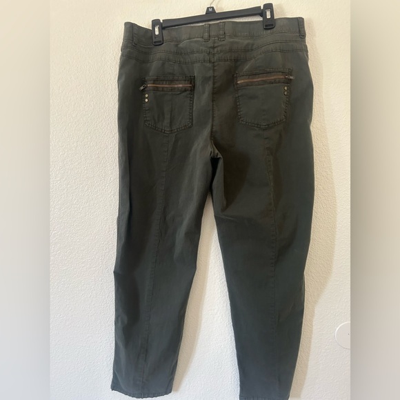 Chicos‎ Womens Pants straight ankle-length Size 2.5 (12/14) Green Pockets Button - Picture 7 of 16